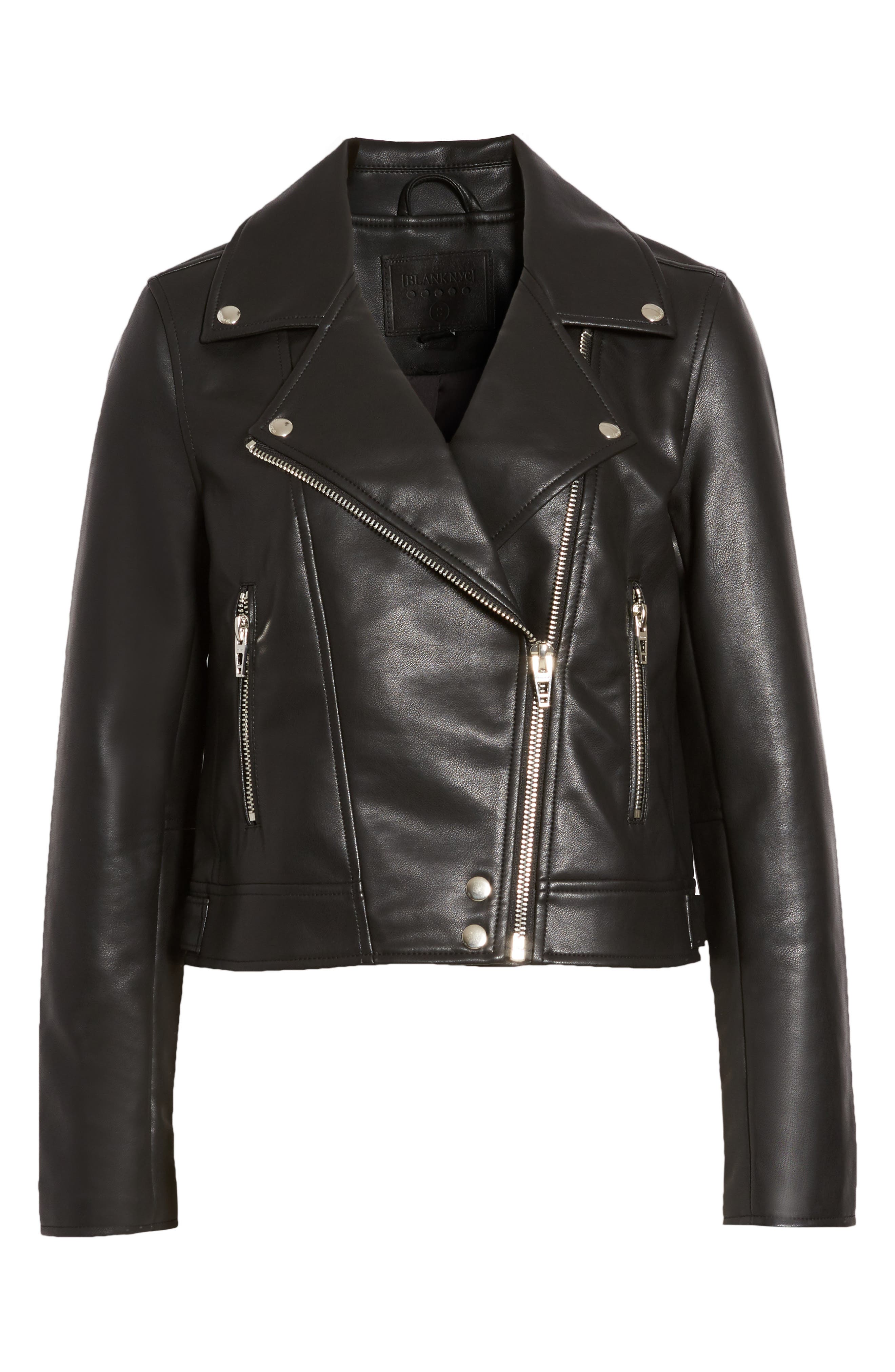 De piel sintética chaqueta chaqueta sweatjacke Biker chaqueta casual señoras negro dstreet